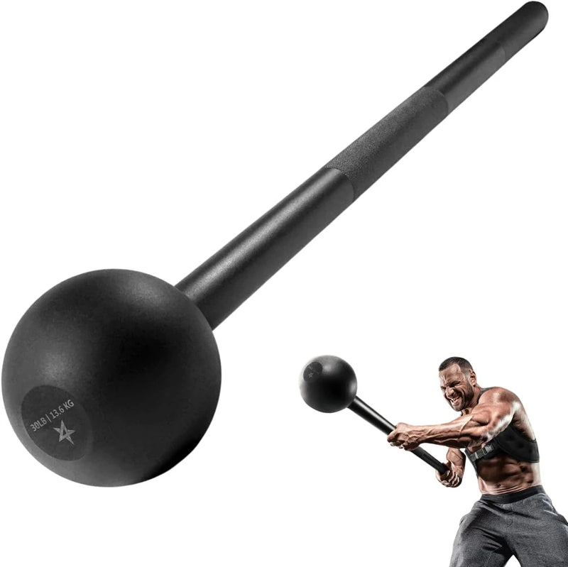 Maza de Acero para Entrenamiento de Fuerza, Soporte para Cuerpo Completo, Músculos, Hombros, Agarres y Antebrazos, Estiramiento 5, 7, 10, 15, 20, 25, 30 LB para Mujer y Hombre