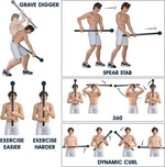 Maza de Acero para Entrenamiento de Fuerza, Soporte para Cuerpo Completo, Músculos, Hombros, Agarres y Antebrazos, Estiramiento 5, 7, 10, 15, 20, 25, 30 LB para Mujer y Hombre