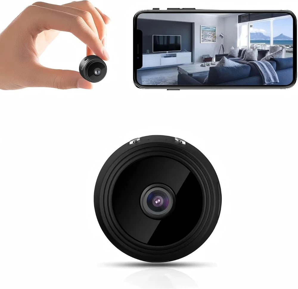 Cámara de seguridad inalámbrica SZDUDU Mini, mini cámara de niñera HD portátil Full HD 720P con visión nocturna, grabación de video y detección de movimiento para uso en el hogar, automóvil, dron, oficina y exteriores