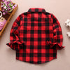 Camisa de franela de manga larga para bebés y niños pequeños
