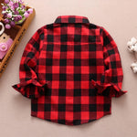 Camisa de franela de manga larga para bebés y niños pequeños