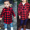 Camisa de franela de manga larga para bebés y niños pequeños