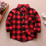 Camisa de franela de manga larga para bebés y niños pequeños