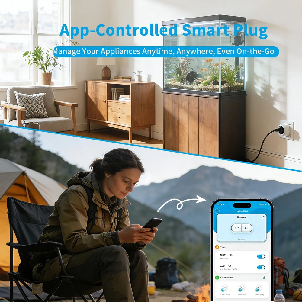 Enchufe inteligente TUYA Wifi o Zigbee3.0 Socket UE 16A/20A Monitor de potencia Función de temporización Control por voz Funciona con Alexa Google Home