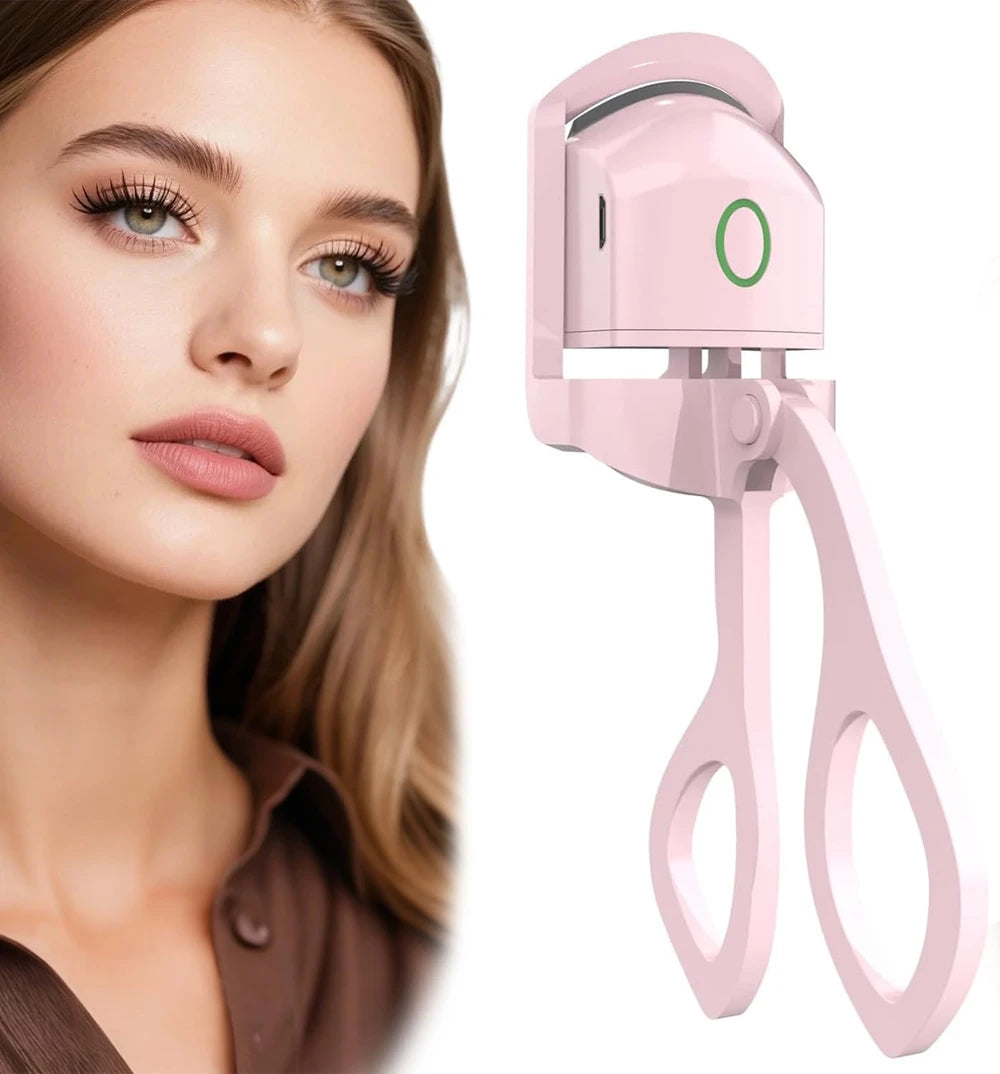 Ultraglow Rizador de pestañas eléctrico Rizado duradero para pestañas perfectamente definidas Tu kit rizador de pestañas esencial de maquillaje profesional Paquete cosmético de plástico ligero