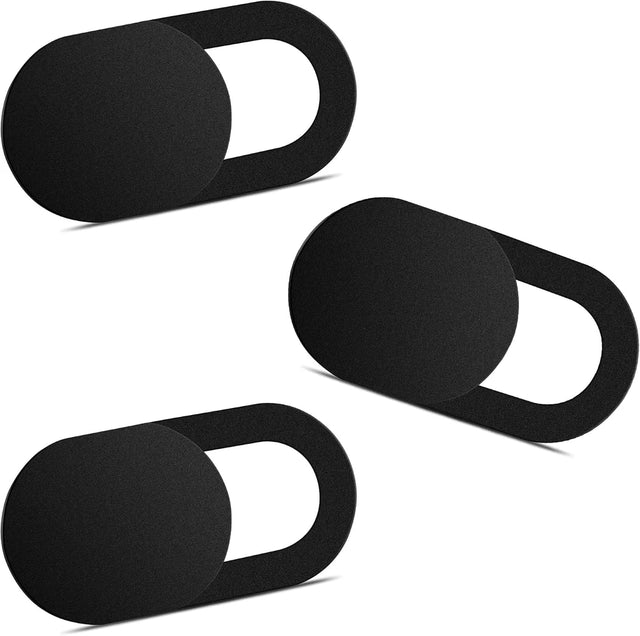 Cubierta para cámara web (paquete de 3), protector deslizante ultrafino de 0.03 pulgadas para cámara de portátil, compatible con iPhone, iPad, MacBook Pro, computadora, iMac, teléfono móvil y accesorios de PC, ideal para la privacidad - Negro