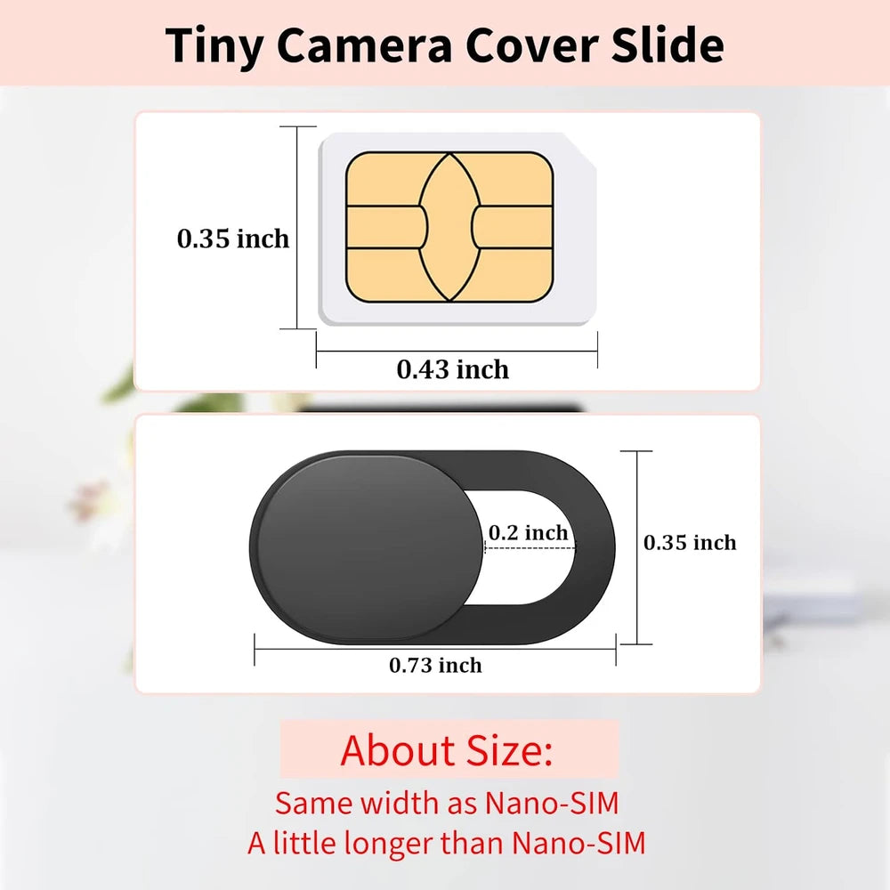 Cubierta para cámara web (paquete de 3), protector deslizante ultrafino de 0.03 pulgadas para cámara de portátil, compatible con iPhone, iPad, MacBook Pro, computadora, iMac, teléfono móvil y accesorios de PC, ideal para la privacidad - Negro