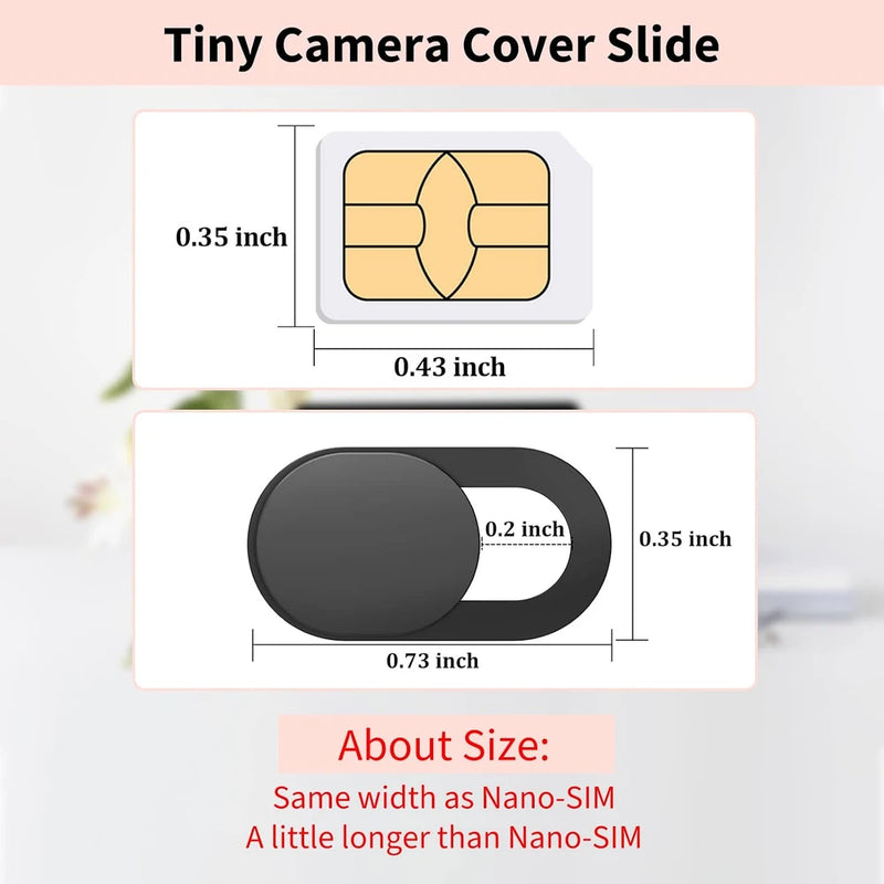 Cubierta para cámara web (paquete de 3), protector deslizante ultrafino de 0.03 pulgadas para cámara de portátil, compatible con iPhone, iPad, MacBook Pro, computadora, iMac, teléfono móvil y accesorios de PC, ideal para la privacidad - Negro