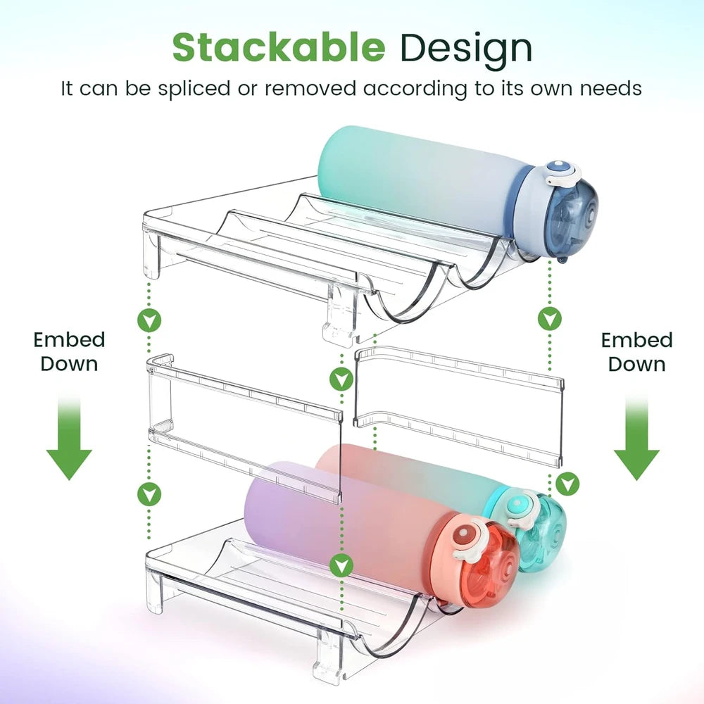 Stackable Water Bottle Organizer, 2 Pack