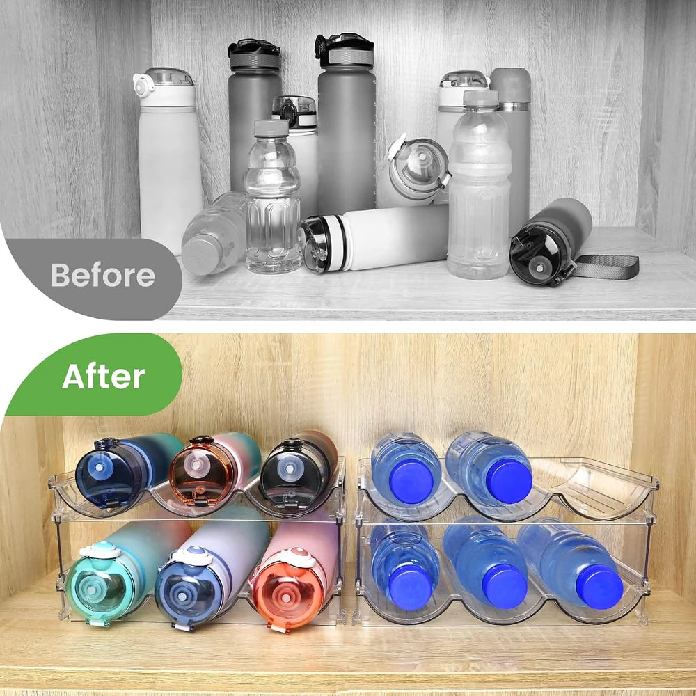 Stackable Water Bottle Organizer, 2 Pack