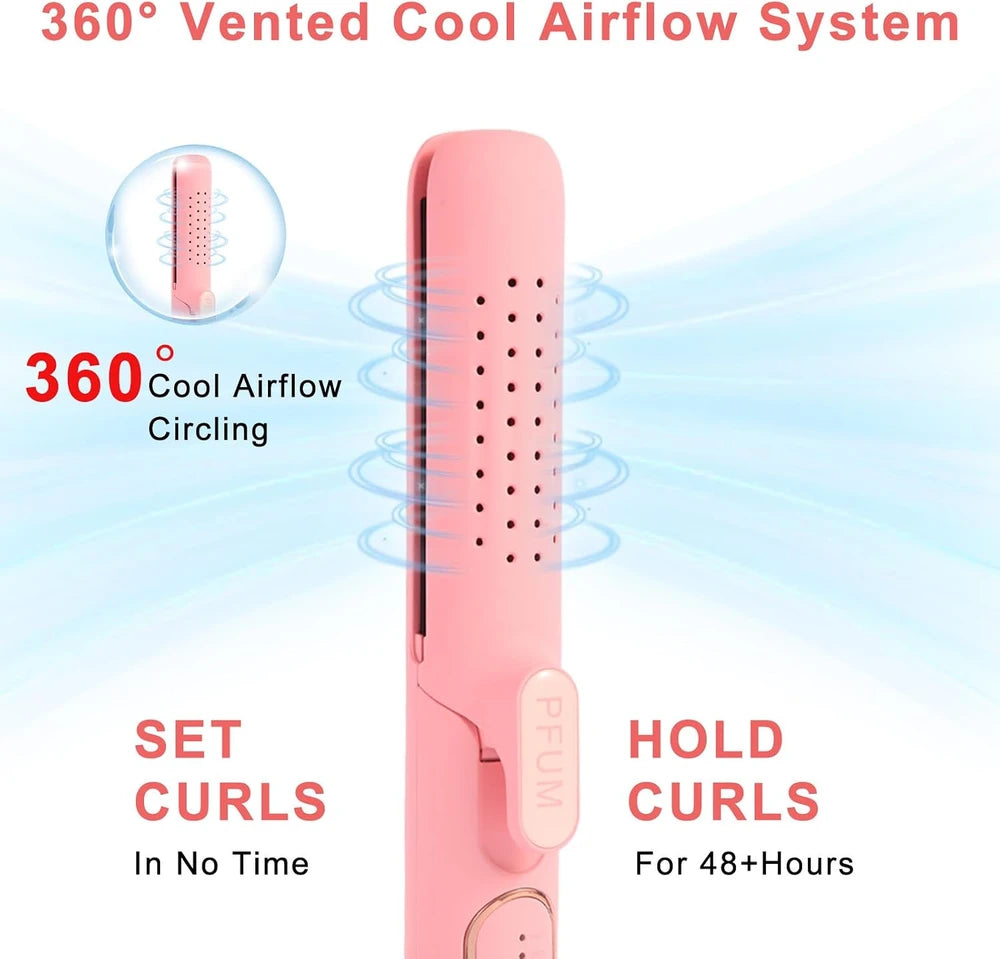 Wavytalk Whirlwind Curl, Estilizador de flujo de aire 360° con 3 modos de aire y pantalla LED, plancha y rizador de pelo 2 en 1 con rejillas de ventilación para fijar el peinado