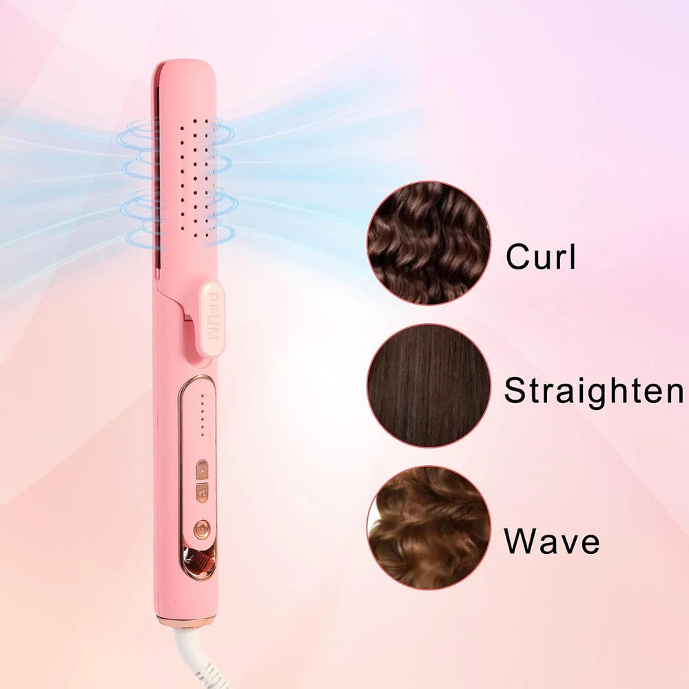 Wavytalk Whirlwind Curl, Estilizador de flujo de aire 360° con 3 modos de aire y pantalla LED, plancha y rizador de pelo 2 en 1 con rejillas de ventilación para fijar el peinado