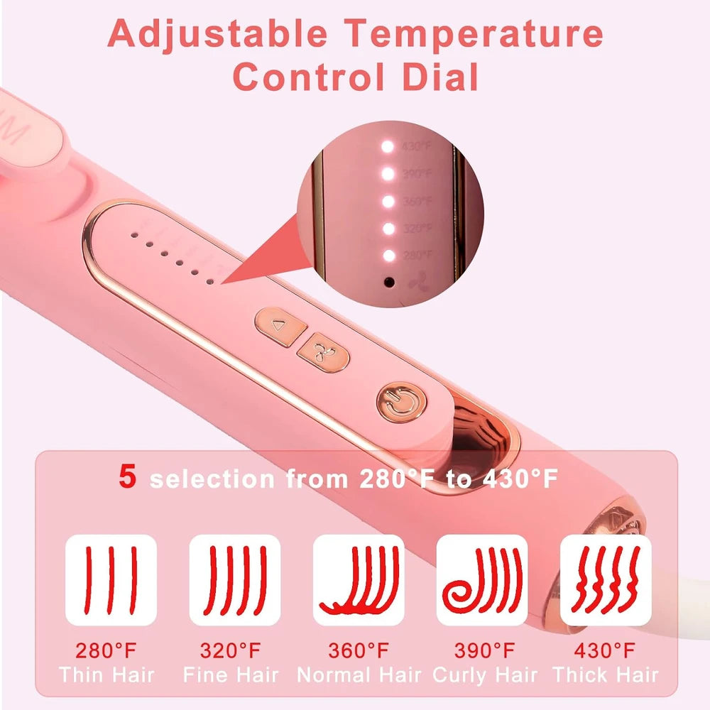 Wavytalk Whirlwind Curl, Estilizador de flujo de aire 360° con 3 modos de aire y pantalla LED, plancha y rizador de pelo 2 en 1 con rejillas de ventilación para fijar el peinado
