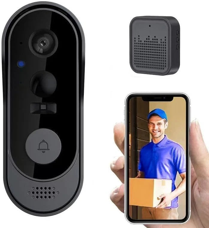 Timbre inteligente con cámara visual inalámbrico y recargable X8, cámaras de seguridad para el hogar con visión nocturna, comunicación bidireccional, sensor de alarma resistente al agua, videoportero y protección de la privacidad.