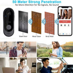 Timbre inteligente con cámara visual inalámbrico y recargable X8, cámaras de seguridad para el hogar con visión nocturna, comunicación bidireccional, sensor de alarma resistente al agua, videoportero y protección de la privacidad.