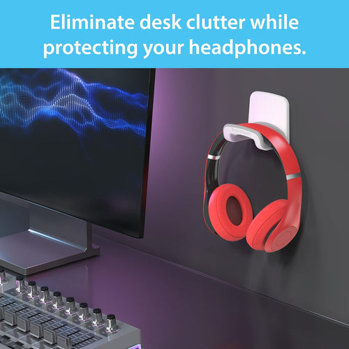 Headphone Holder – Includes Removable Adhesive Strips (White)